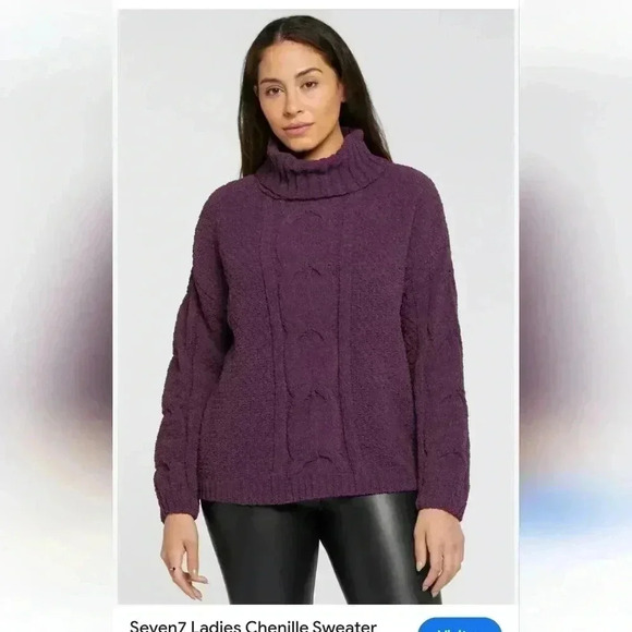 Seven7 Sweaters - Seven7 CHENILLE SWEATER BLACKBERRY WINE